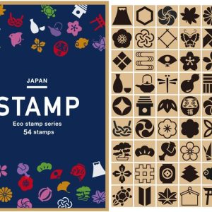 WAKUWAKU 54 Pieces Wood Rubber Stamps Traditional Japanese Design Set for DIY Crafting, Scrapbook, Painting, Letters Diary, Card Making, Gift Made in Japan Tokyo